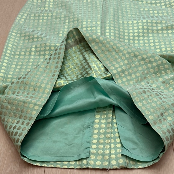 J. Crew Mint Green Polka Dot Pattern Pencil Skirt - Picture 5 of 6